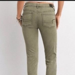 American eagle next level stretch hi rise jeggings button fly light green